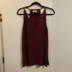 Aritzia maroon blouse in med